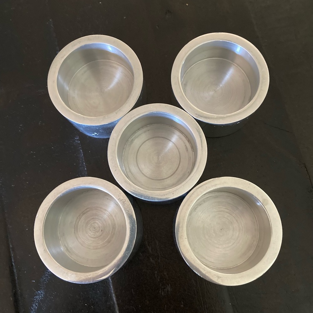 CRATE & BARREL Silver Aluminum Tealight Tealight Holder (set of 6)